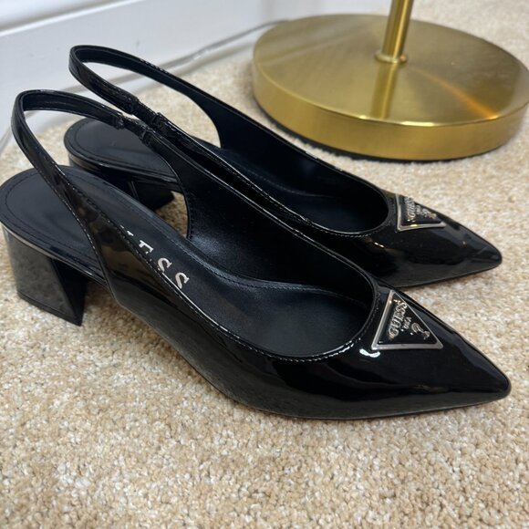 Guess Women's Zanda Slingback Pointed Toe Block Heels Size 7.5 - Picture 3 of 4
